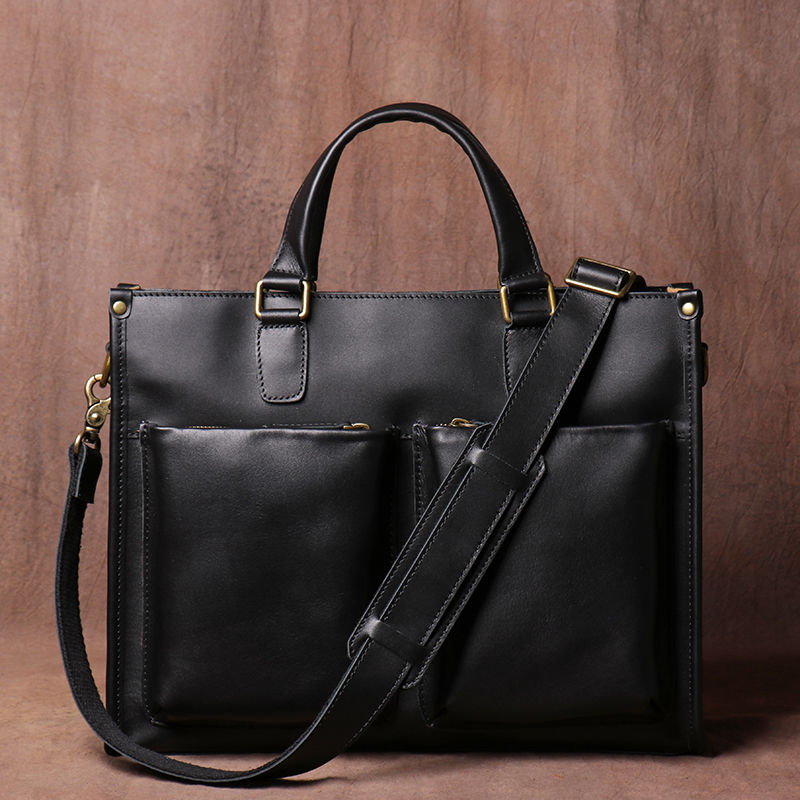 Miniaturebillede: Sac à main Vintage en cuir de vachette pour hommes