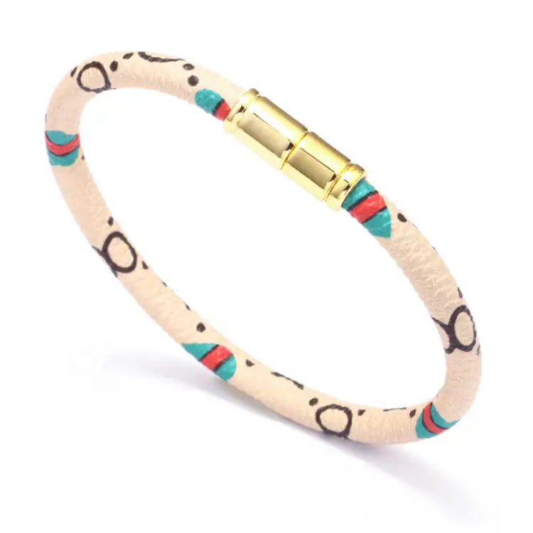 Thumbnail: Trendy Product New Arrivals Handmade Colorful Rope PU Leather Bracelet With Magn