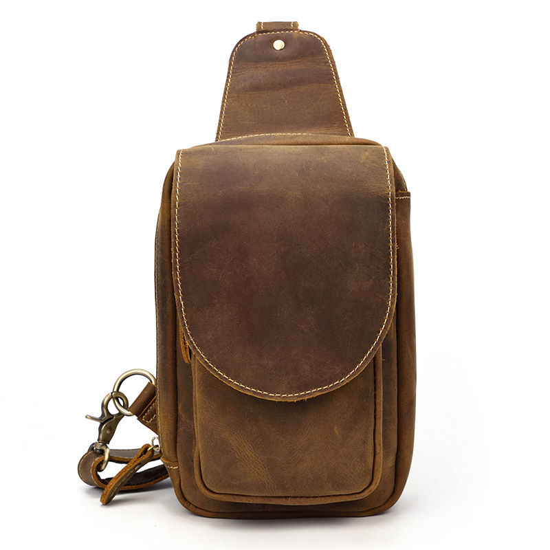 Miniaturebillede: Sac bandoulière sport en cuir pour homme