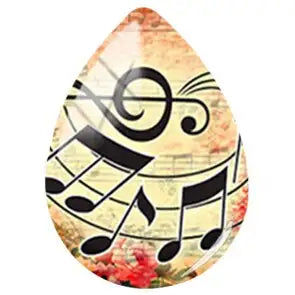 Thumbnail: JWEIJIAO Musical Instruments Piano Violin Pattern 18x25mm Tear Drop Shape Glass 