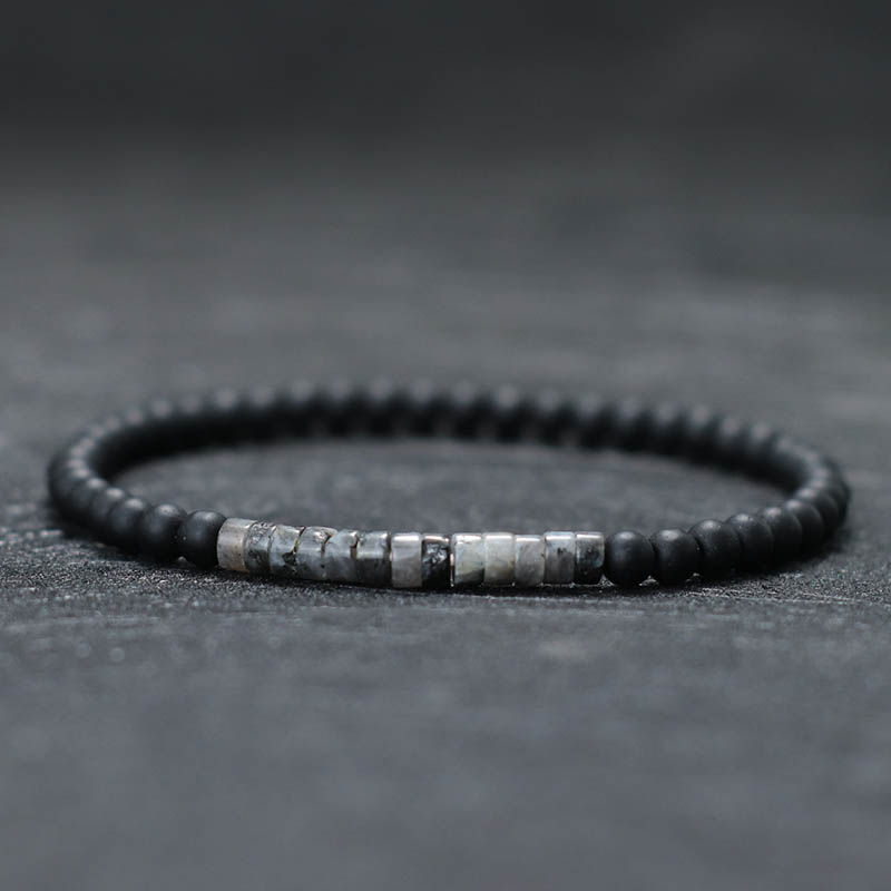 Thumbnail: New Minimalist 4mm Bead Bracelet Unisex Emperor Onyx Small Stone Braclet Meditat