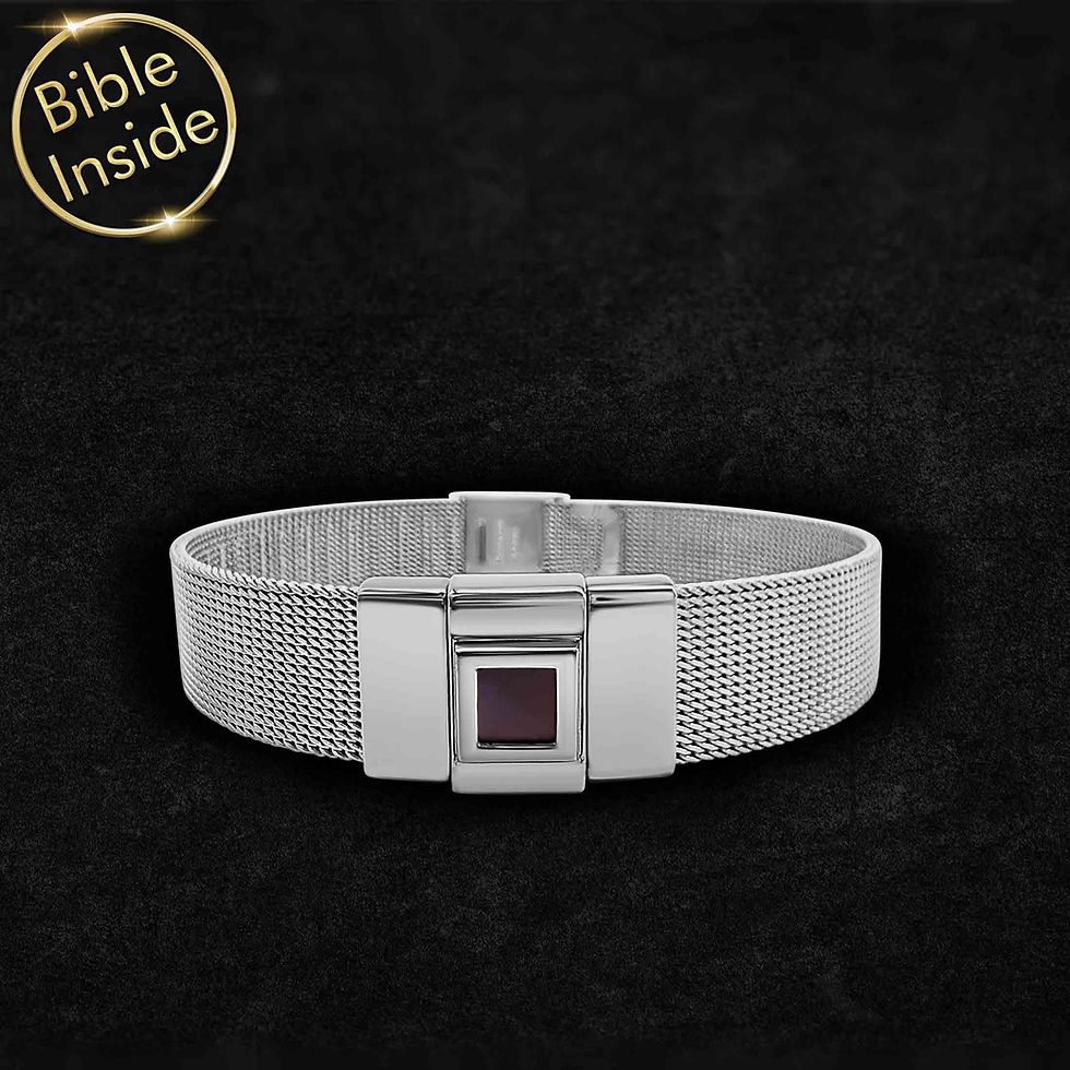 Miniatura: Christian Bracelet for Men With Nano Bible