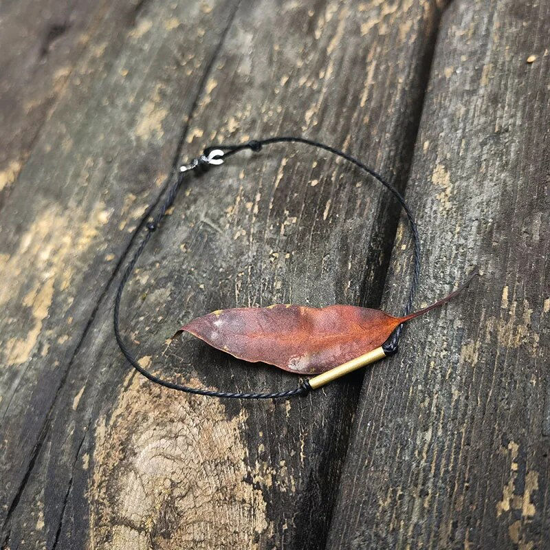 Miniaturbild: Bronze Tube bracelet for men, men's bracelet with Feather charm,