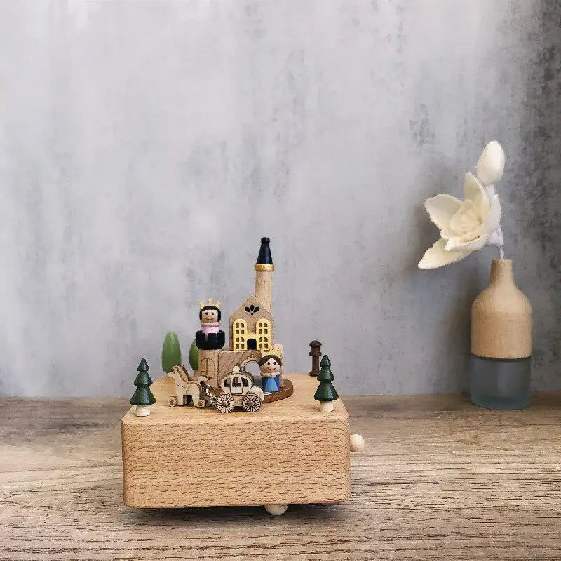 Μικρογραφία: Handmade Wooden Music Box ,Creative Retro Rotating Music Box Christmas ,Birthday