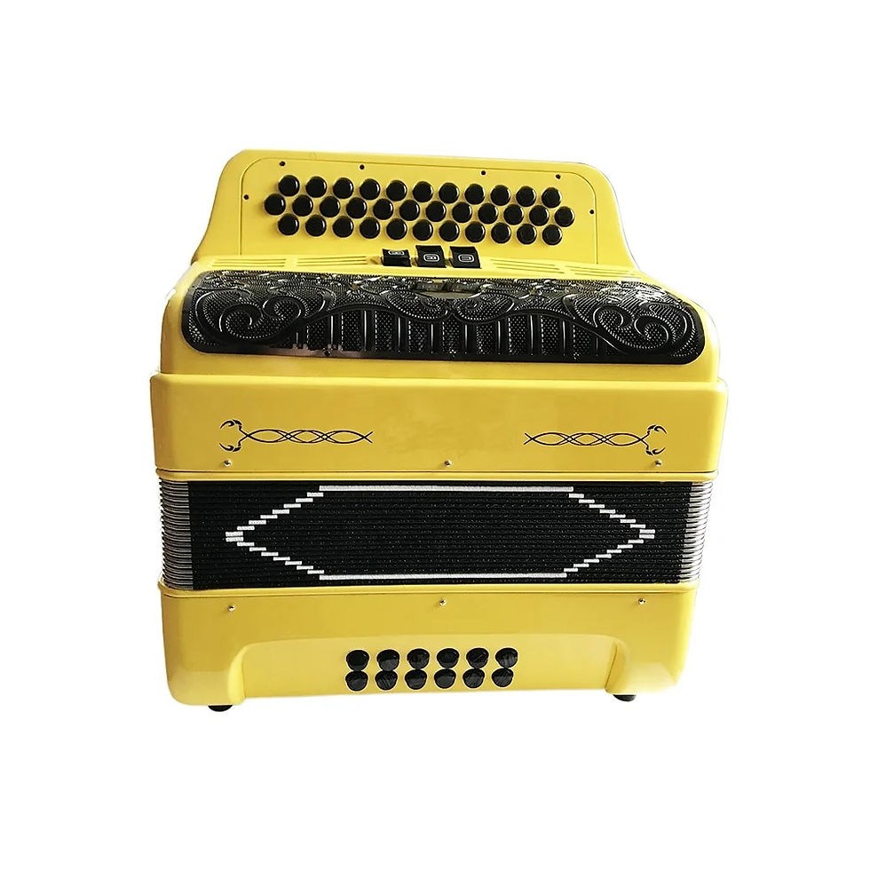 Thumbnail: Top Sale 34 Buttons 12 Bass 3 Registers Yellow Student Button Accordion