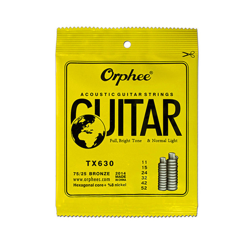 섬네일: Orphee TX 011-052 Acoustic Guitar Strings Hexagonal Core+8% Nickel Bronze Bright
