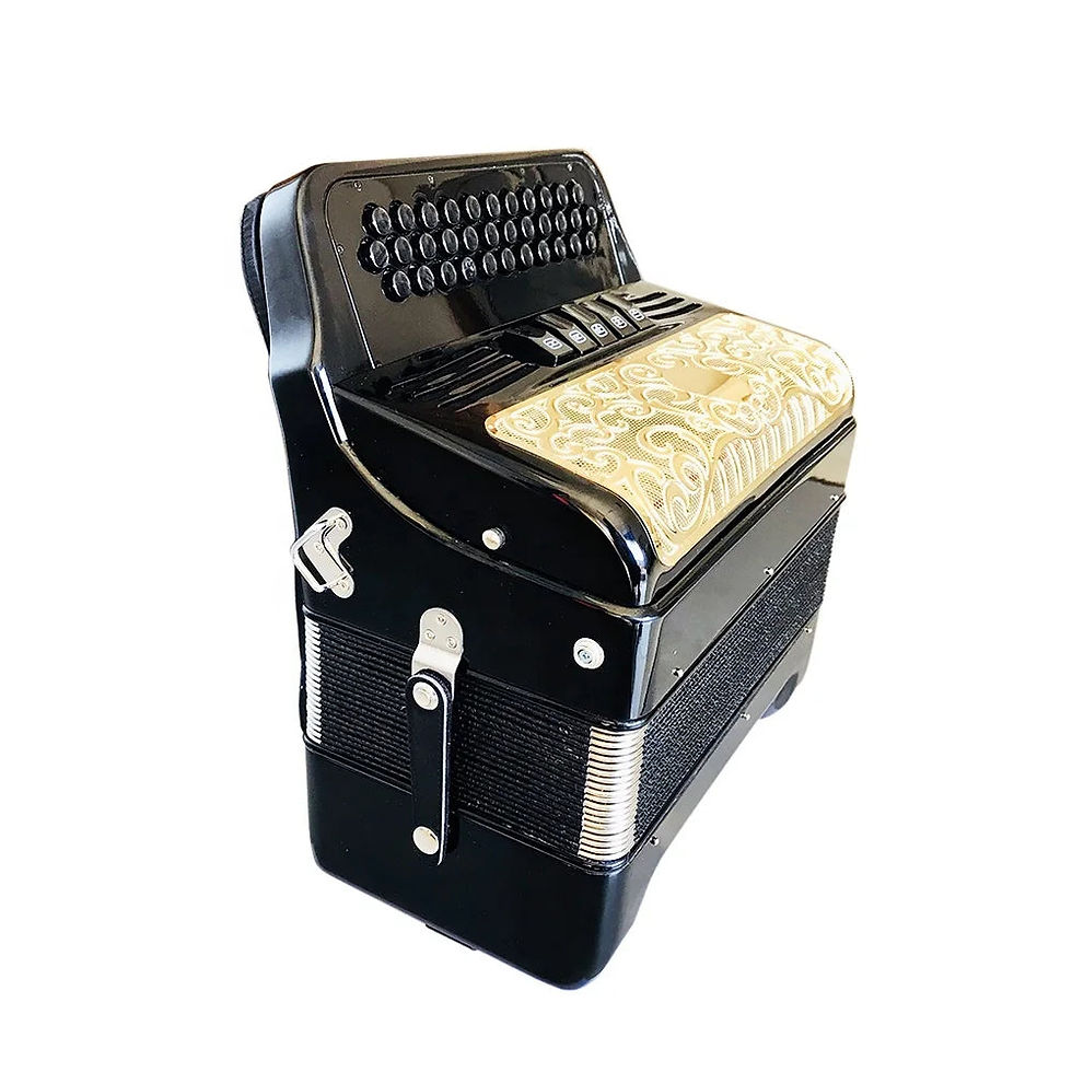 Miniaturebillede: Hot Selling Bright Black 34 Button 12 Bass 5 Registers Gold Grill Black Buttons 
