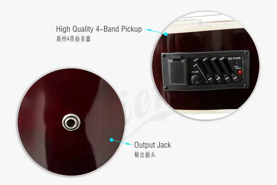 Miniatura: OEM/ODM different colors handmade electric acoustic guitar from Aiersi factory
