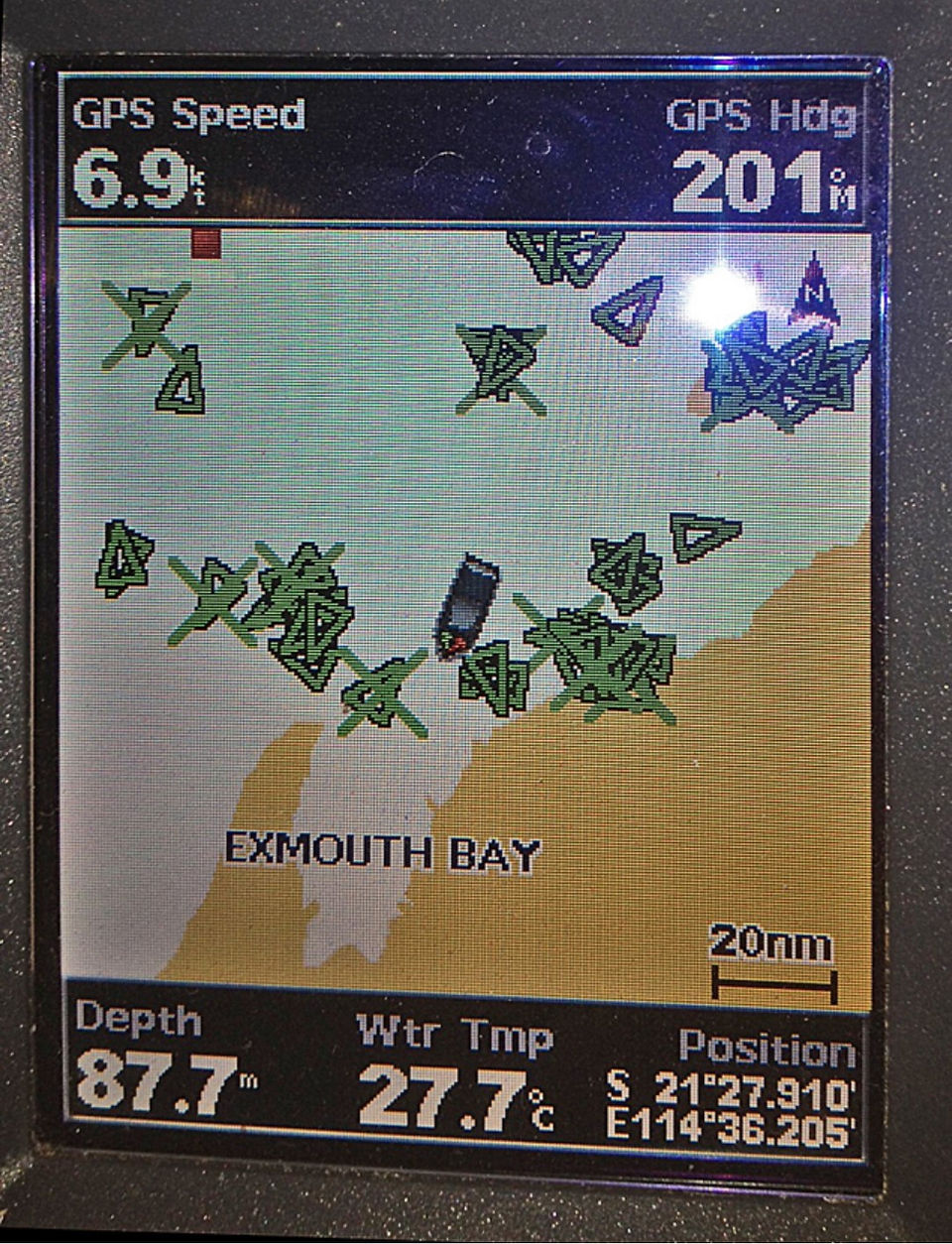 Shipping congestion around Exmouth