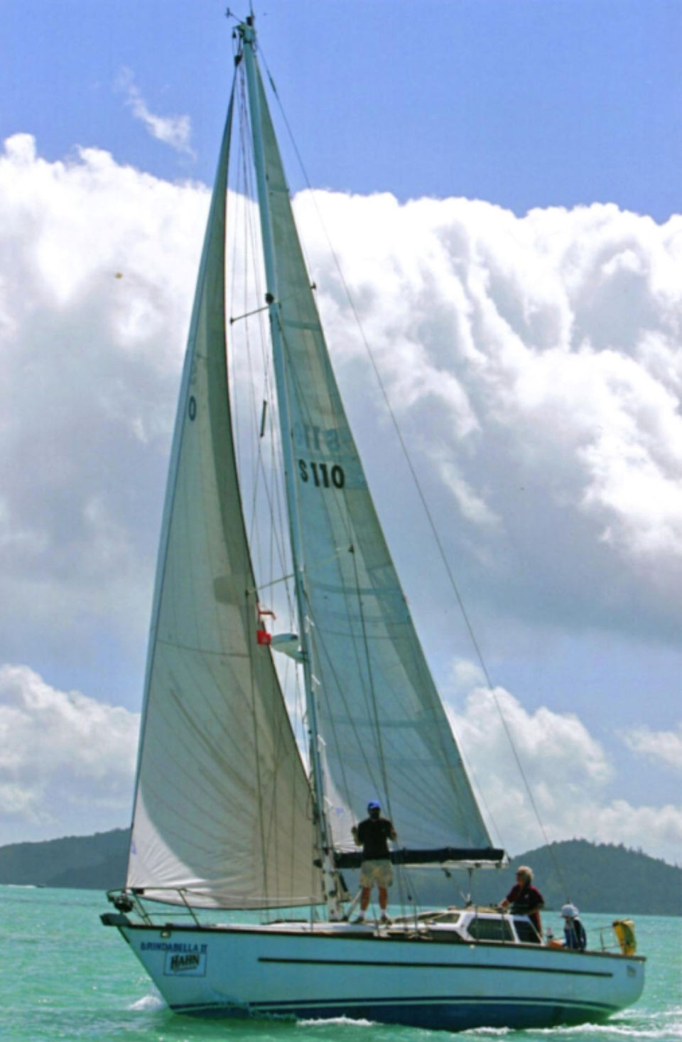 Brindabella II working across Whitsunday Passage just before the wind dropped out