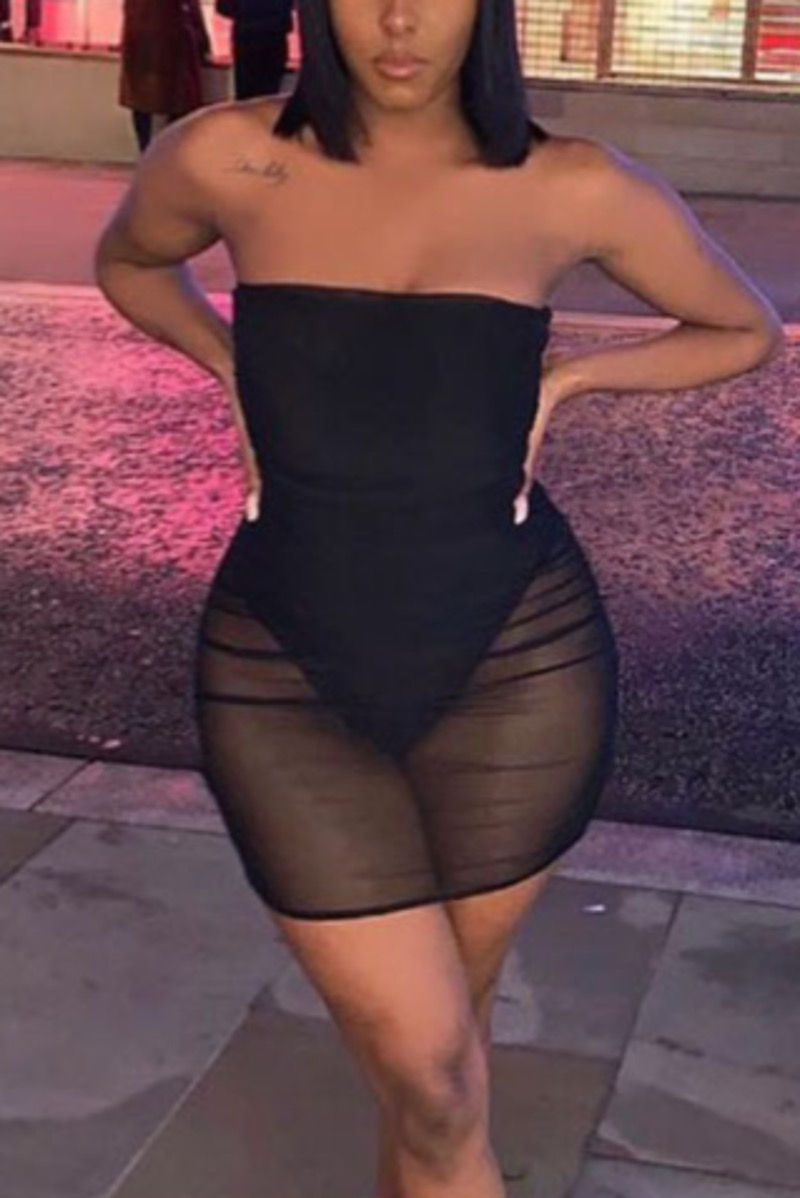 Thumbnail: Mesh me bodysuit dress