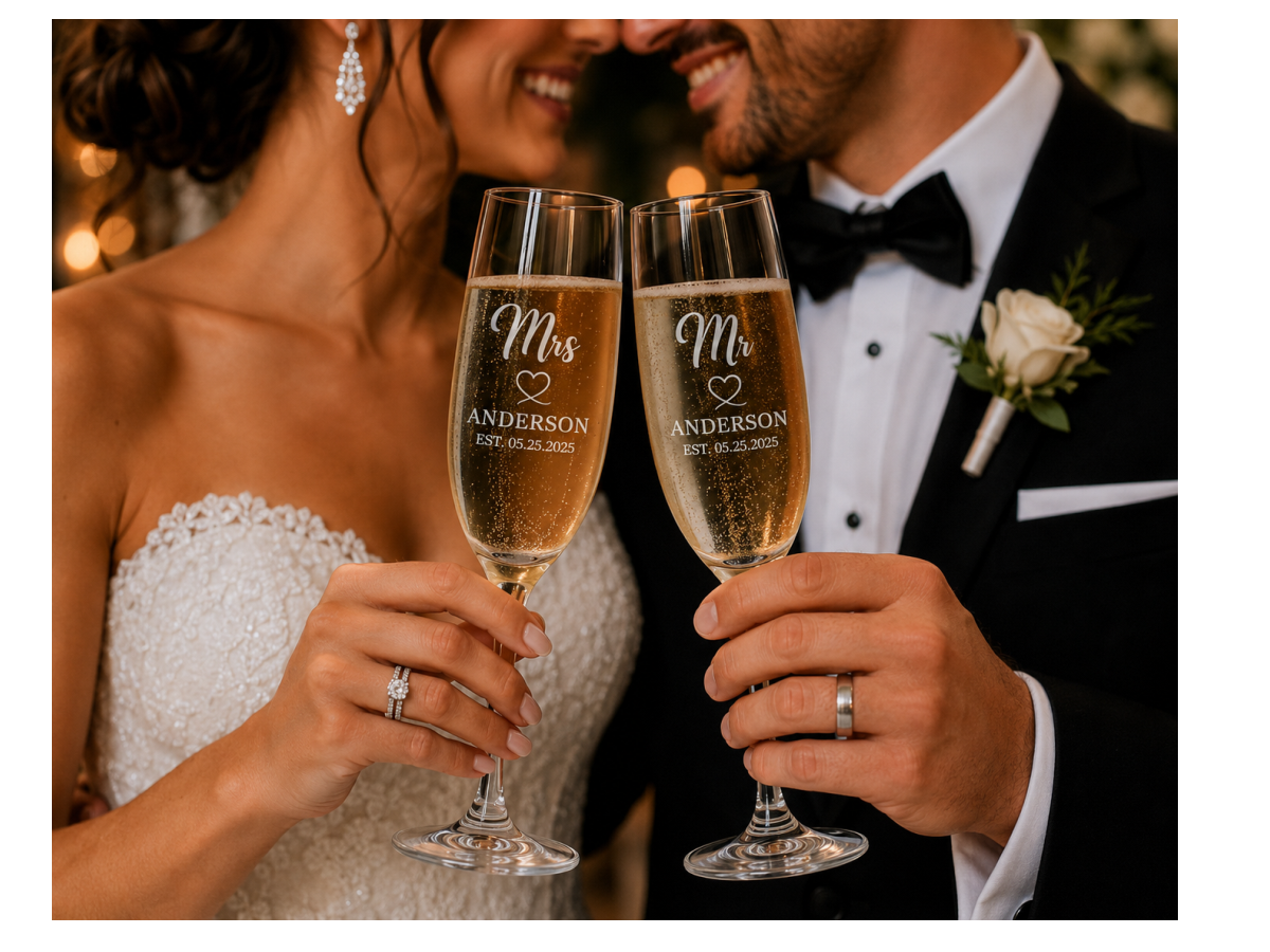 Mr & Mrs Flute Glasses