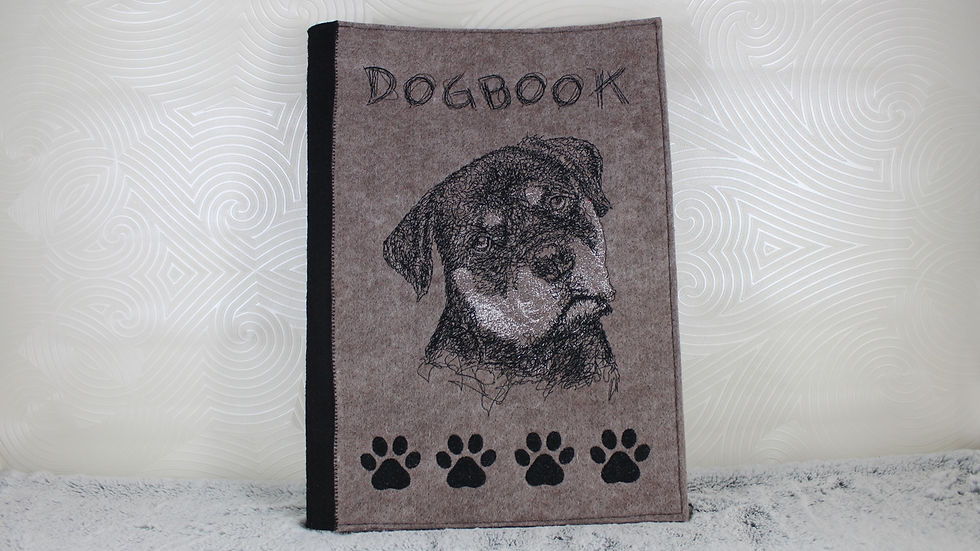 Miniaturbild: Besticktes Dogbook aus Filz - DIN A4