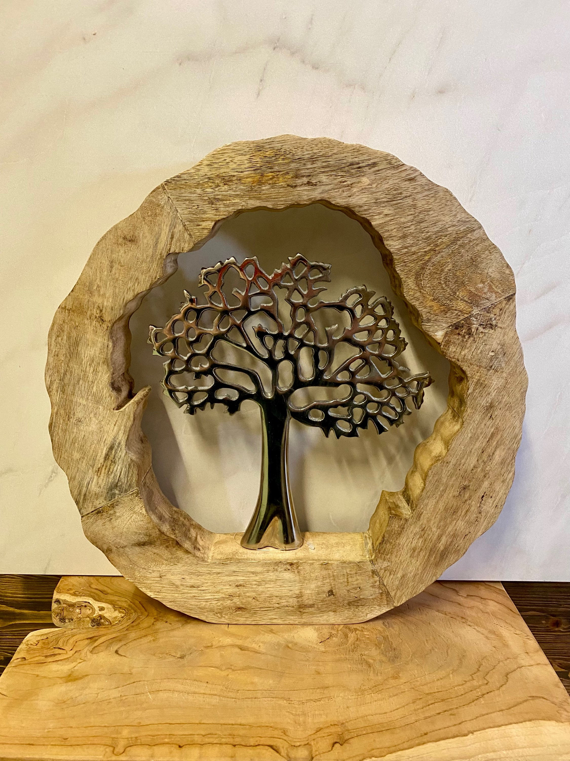 Strom života ve dřevěném kruhu 🌲