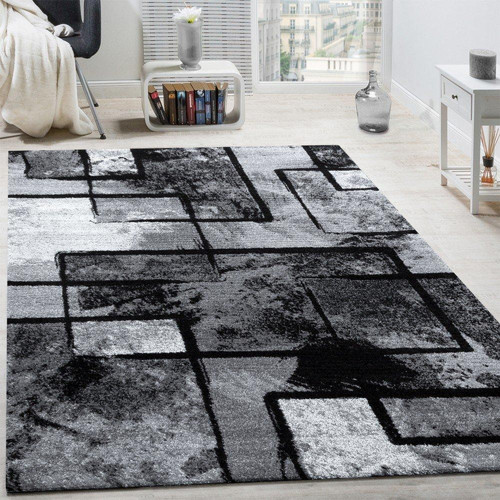 Charcoal Abstract Rug Novielo London