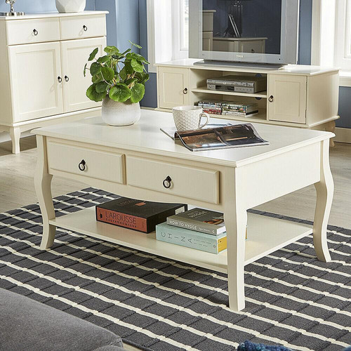 2 Drawer Cream Coffee Table Novielo London