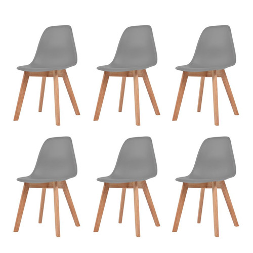 Set of 6 Grey Dining Chairs Novielo London