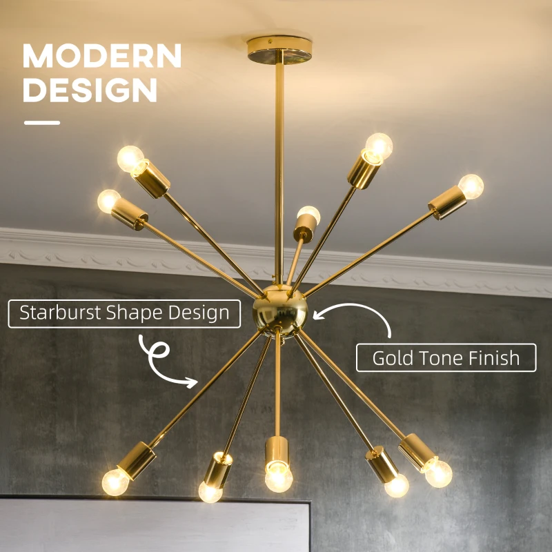 Gold spike chandelier deals