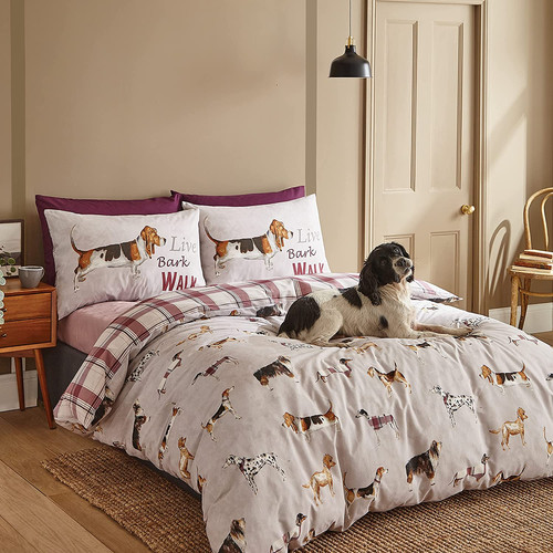 Reversible Gingham Dog Duvet Set Novielo London reversible-gingham-dog-duvet-set-novielo-london