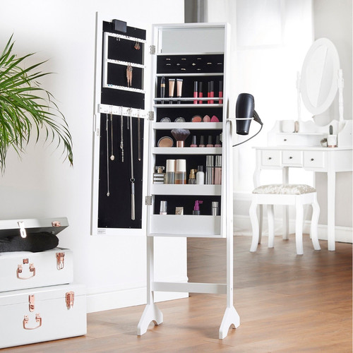 White Full Length Mirror & Jewellery Organiser Novielo London