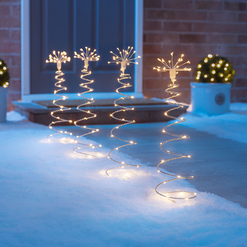 Set of 4 Outdoor LED Christmas Pathway Lights Novielo London