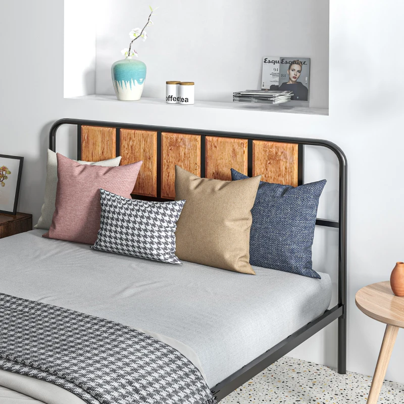 Rustic Brown Bed Frame Novielo London