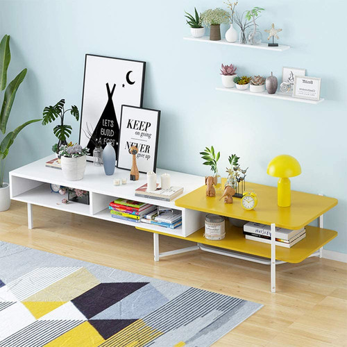 White & Yellow TV Unit Novielo London