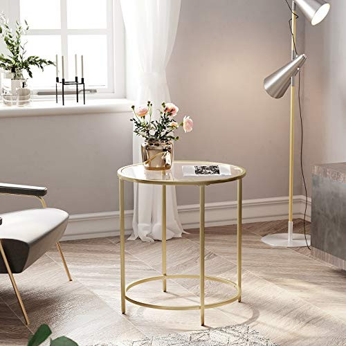 Gold Glass Side Table Novielo London