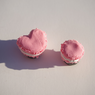 Pink Heart and Circular Macarons (set of 2)
