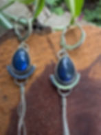 Sterling silver crescent setting and hand-stamped .925 maker's mark, Southwest artisan jewelry