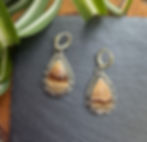 Deschutes jasper teardrop earrings with scenic banding, handcrafted Taos, New Mexico
