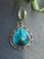 Sterling silver bezel and hand-stamped maker's mark, Southwest artisan jewelry