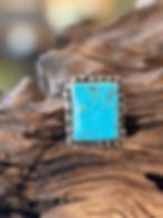 Water Web turquoise pendant, square bezel, rope border, natural, one of a kind, Southwest, artisan, semi precious gemstone