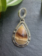 Sterling silver bezel and hand-stamped maker's mark, Southwest artisan jewelry
