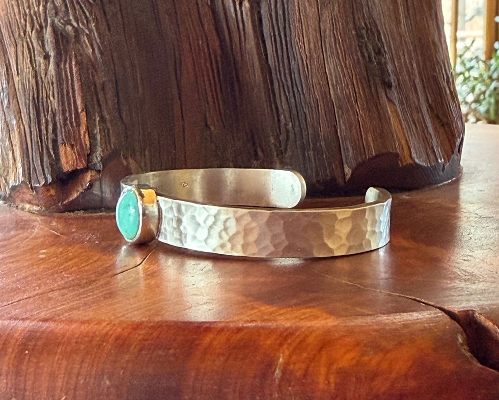 Matte hammered sterling silver cuff texture, Southwest artisan jewelry