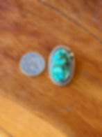 Sonoran turquoise pendant, rope border, brown leather cord, natural, one of a kind, Southwest, artisan, semi precious gemston