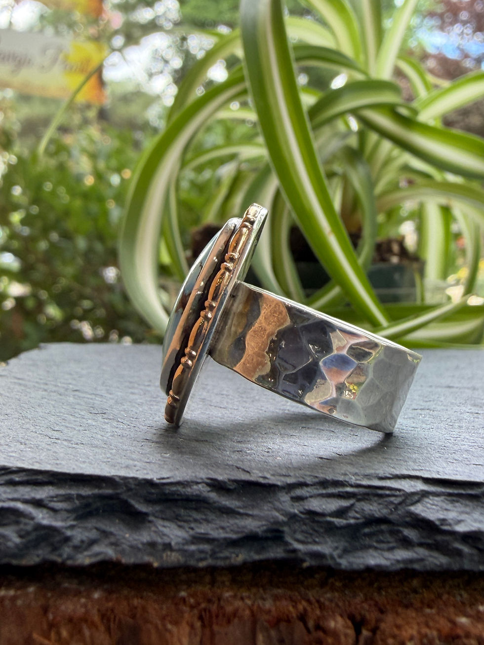 Hammered sterling silver band stamped 925, Southwest artisan jewelry