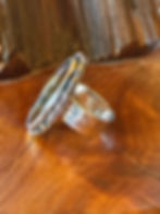 Hammered sterling silver band beneath smoky agate stone, Southwest artisan jewelry