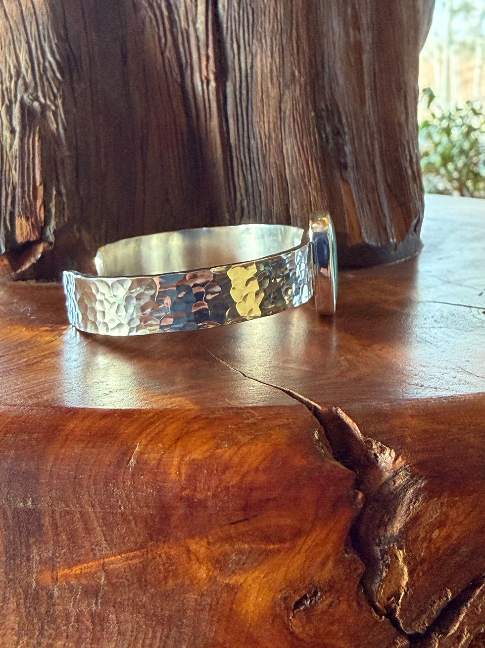 Hand-hammered sterling silver cuff texture, Southwest artisan jewelry