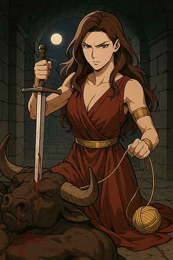 ariadne-vence-o-minotauro-mito-reescrito-editora-conto