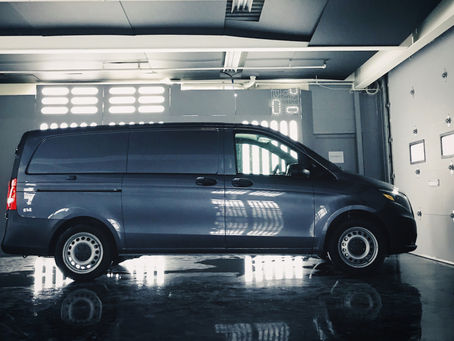 Metris parked inside garage