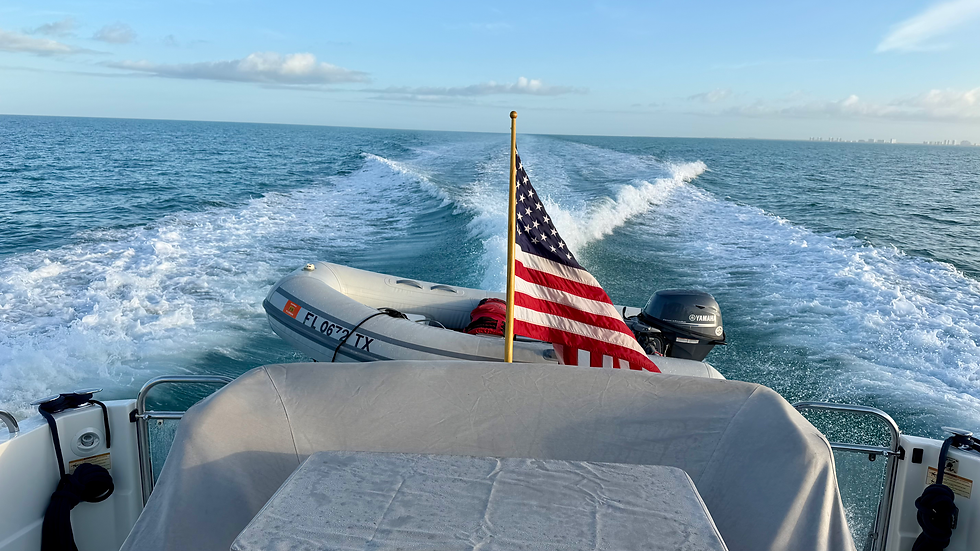 A Straight Wake as We Head Due South (190 Degrees) to Key West