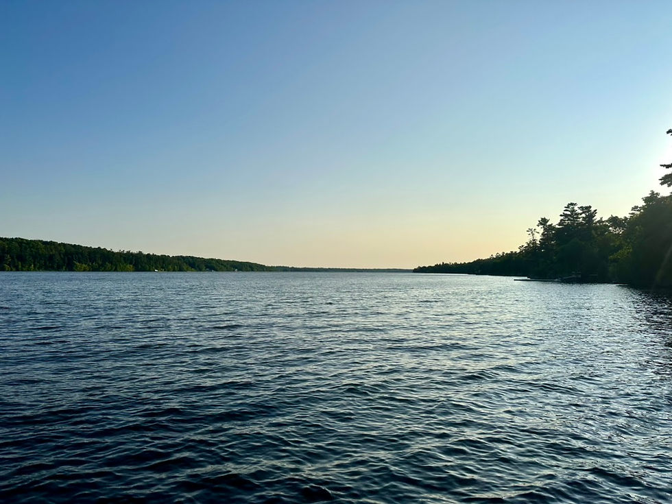 Evening View from Our Slip at L'Anse a' Martha Marina