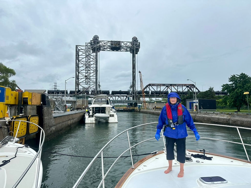 The Admiral, Waiting for the Frieght Train to Pass and the Bridge to Lift before Casting Off Lines