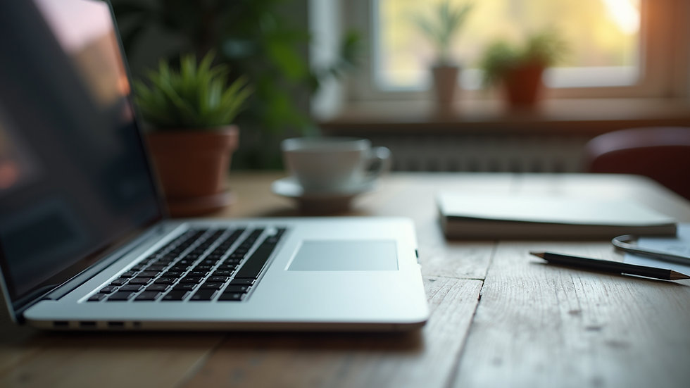 Close-up view of a laptop with an open essay draft