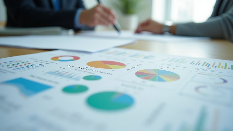Close-up view of a resume with colorful skill charts