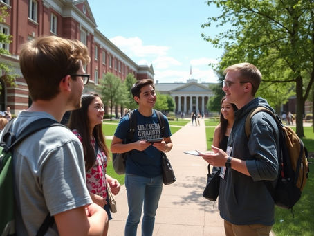 Students on a campus tour