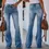 Miniatura: Women's Jeans Sexy New All-Match Slim Mid-Waist Washed Bootcut Sexy Jeans Women