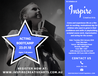 Acting Bootcamp 2018: Registrations Open!
