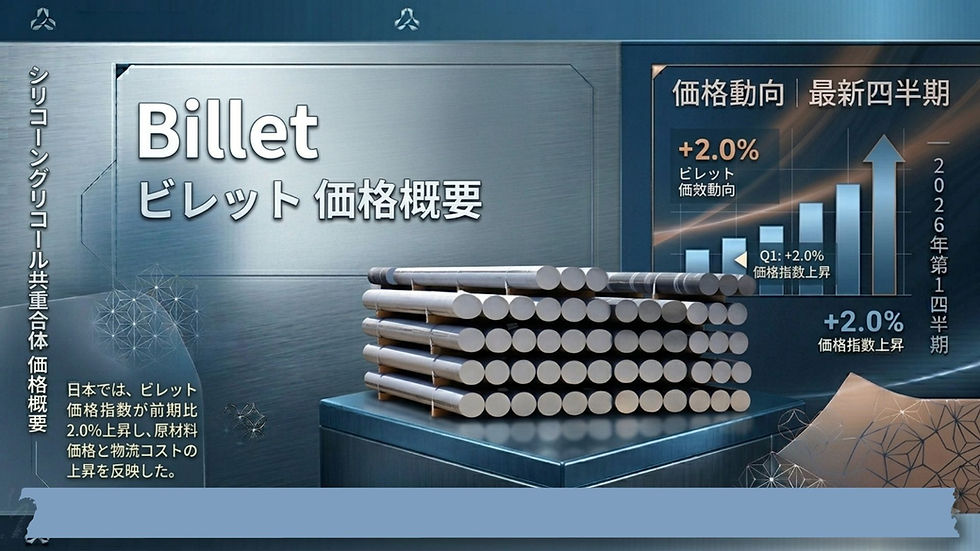 日本では、ビレット(Billet)価格指数が前期比2.0%上昇し、原材料価格と物流コストの上昇を反映した。